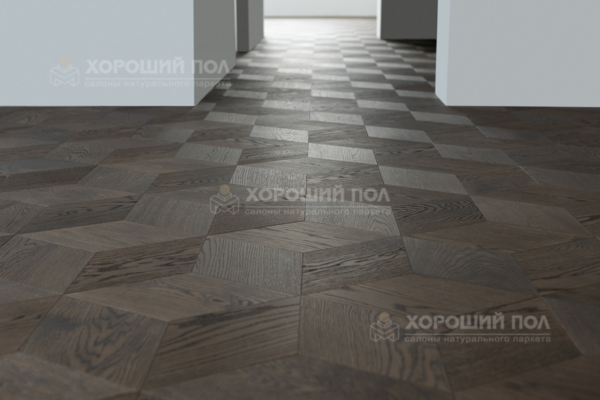 Мозаичный паркет COSWICK Дуб Корица (Cinnamon) Таинственный лес (Dark Wood collection) Масло шелковое ультраматовое Селект энд Бэттер Шереметьевский ромб 1193-1565-10