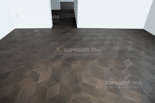 Мозаичный паркет COSWICK Дуб Корица (Cinnamon) Таинственный лес (Dark Wood collection) Масло шелковое ультраматовое Селект энд Бэттер Шереметьевский ромб 1193-1565-10
