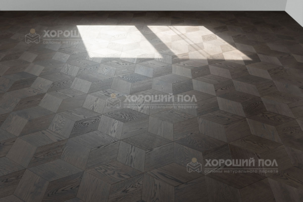 Мозаичный паркет COSWICK Дуб Корица (Cinnamon) Таинственный лес (Dark Wood collection) Масло шелковое ультраматовое Селект энд Бэттер Шереметьевский ромб 1193-1565-10