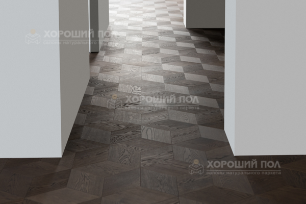 Мозаичный паркет COSWICK Дуб Корица (Cinnamon) Таинственный лес (Dark Wood collection) Масло шелковое ультраматовое Селект энд Бэттер Шереметьевский ромб 1193-1565-10