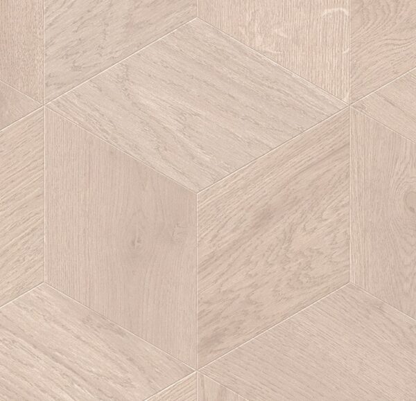 Мозаичный паркет COSWICK Дуб Акварельный белый рустикальный (Aqua White Rustic) Белые ночи (White Breathe collection) Масло шелковое ультраматовое 1 Коммон Шереметьевский ромб 1197-3842-20