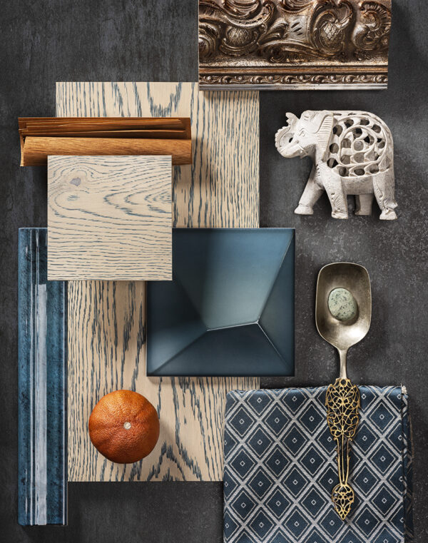 Мозаичный паркет COSWICK Дуб Индиго (Indigo) Дизайнерские решения (Designer Solution collection) Масло шелковое ультраматовое Селект энд Бэттер Чайный лист 1198-1856-10