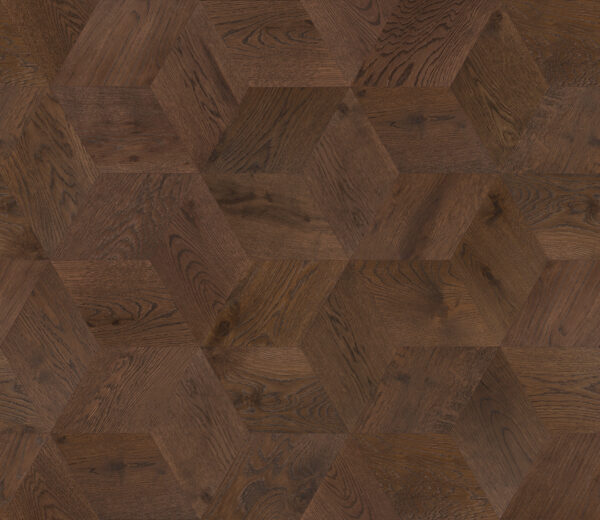 Мозаичный паркет COSWICK Дуб Молочный Шоколад (Milk Chocolate) Таинственный лес (Dark Wood collection) Масло шелковое 1 Коммон Шереметьевский ромб 1197-3217-20