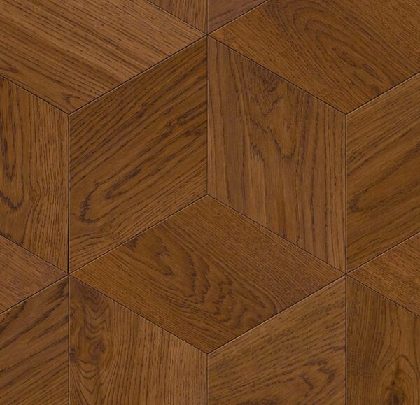 Мозаичный паркет COSWICK Дуб Орех рустикальный (Chestnut Rustic) Таинственный лес (Dark Wood collection) Масло шелковое 1 Коммон Шереметьевский ромб 1197-3204-20