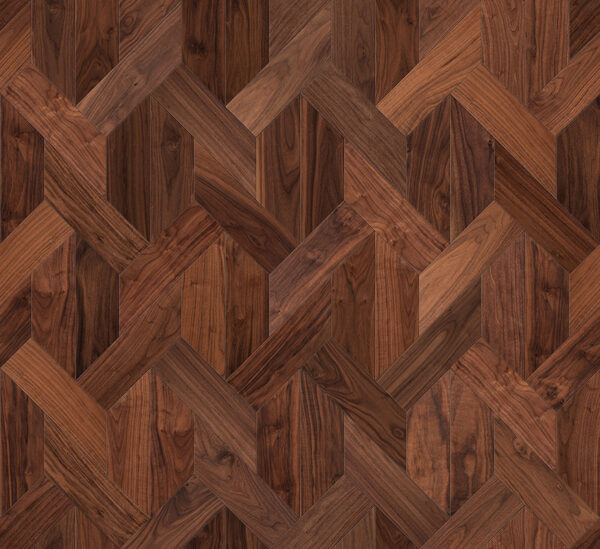 Мозаичный паркет COSWICK Орех Американский Натуральный (Natural) Американский орех (American Walnut collection) Лак Селект энд Бэттер Кофейное зерно 1350-1101-30
