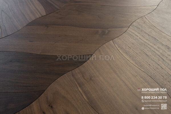 Мозаичный паркет COSWICK Орех Американский Натуральный (Natural) Американский орех (American Walnut collection) Масло шелковое Традишинал Чайный лист 1386-3201-30