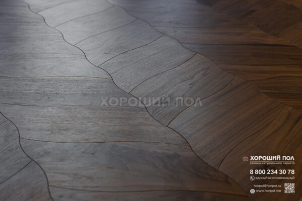 Мозаичный паркет COSWICK Орех Американский Натуральный (Natural) Американский орех (American Walnut collection) Масло шелковое Традишинал Чайный лист 1386-3201-30