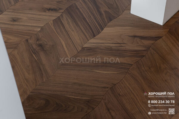 Мозаичный паркет COSWICK Орех Американский Натуральный (Natural) Американский орех (American Walnut collection) Масло шелковое Традишинал Чайный лист 1386-3201-30