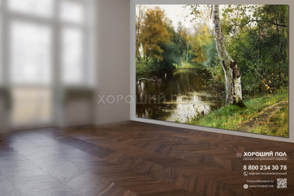 Мозаичный паркет COSWICK Орех Американский Натуральный (Natural) Американский орех (American Walnut collection) Масло шелковое Традишинал Чайный лист 1386-3201-30