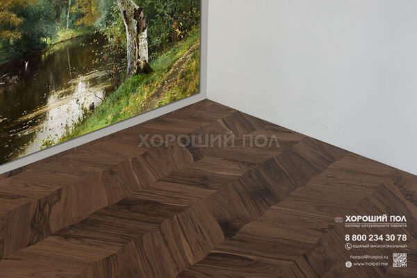 Мозаичный паркет COSWICK Орех Американский Натуральный (Natural) Американский орех (American Walnut collection) Масло шелковое Традишинал Чайный лист 1386-3201-30