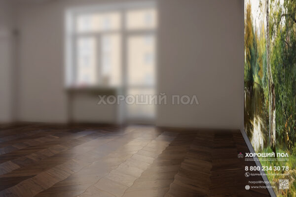 Мозаичный паркет COSWICK Орех Американский Натуральный (Natural) Американский орех (American Walnut collection) Масло шелковое Традишинал Чайный лист 1386-3201-30