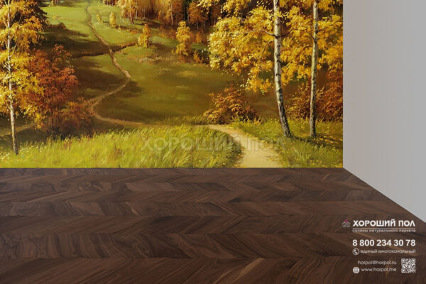 Мозаичный паркет COSWICK Орех Американский Натуральный (Natural) Американский орех (American Walnut collection) Масло шелковое Традишинал Чайный лист 1386-3201-30