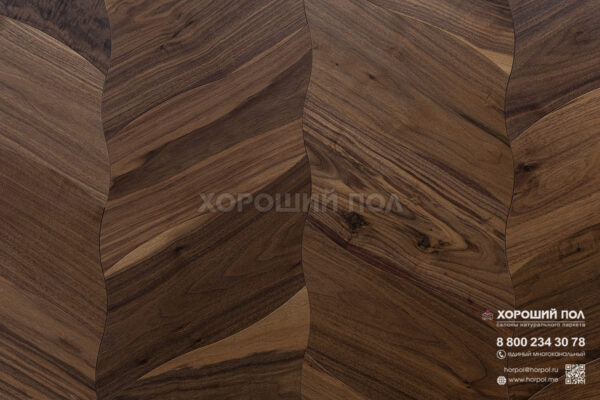 Мозаичный паркет COSWICK Орех Американский Натуральный (Natural) Американский орех (American Walnut collection) Масло шелковое Традишинал Чайный лист 1386-3201-30