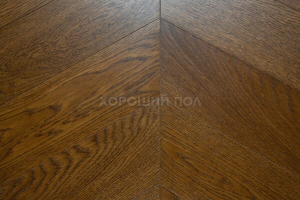 Паркет елка COSWICK Французская елка (45°) Дуб Орех рустикальный (Chestnut Rustic) Таинственный лес (Dark Wood collection) Масло шелковое Таверн 1173-4204-20