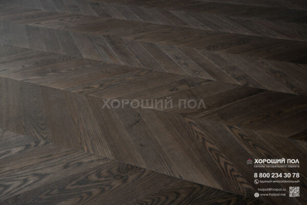 Паркет елка COSWICK Французская елка (45°) Ясень Мокка (Mocca) Спецпредложение Масло шелковое 1 Коммон s-1275-3243-20